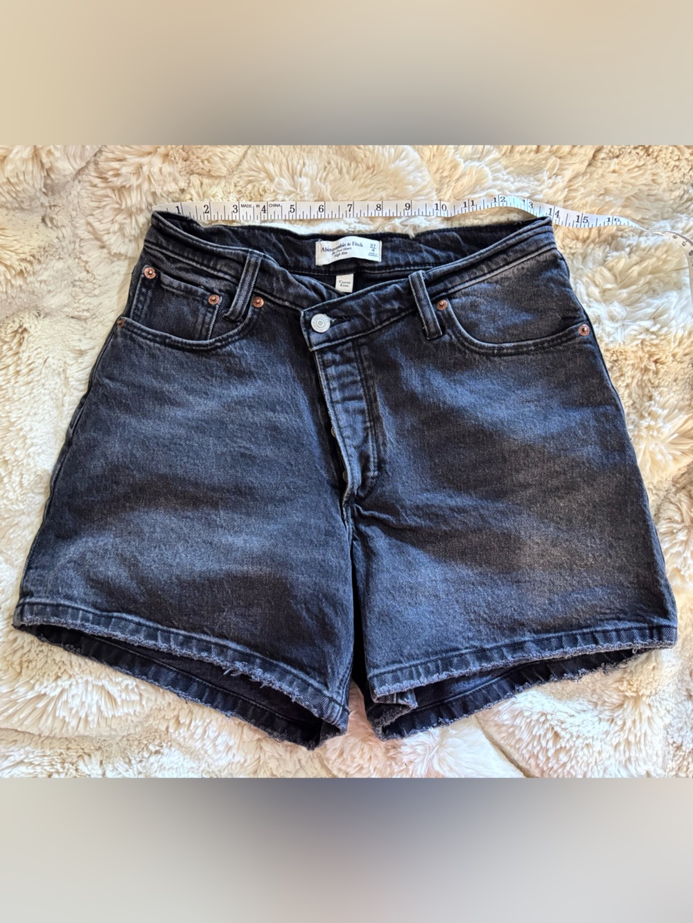 Abercrombie & Fitch The Dad Short High-Rise Denim Shorts Curve Love